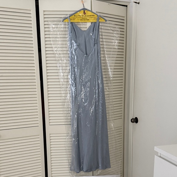 Show Me Your MuMu Anderson Maxi Dress - Steel Blue Luxe Satin - Picture 8 of 9